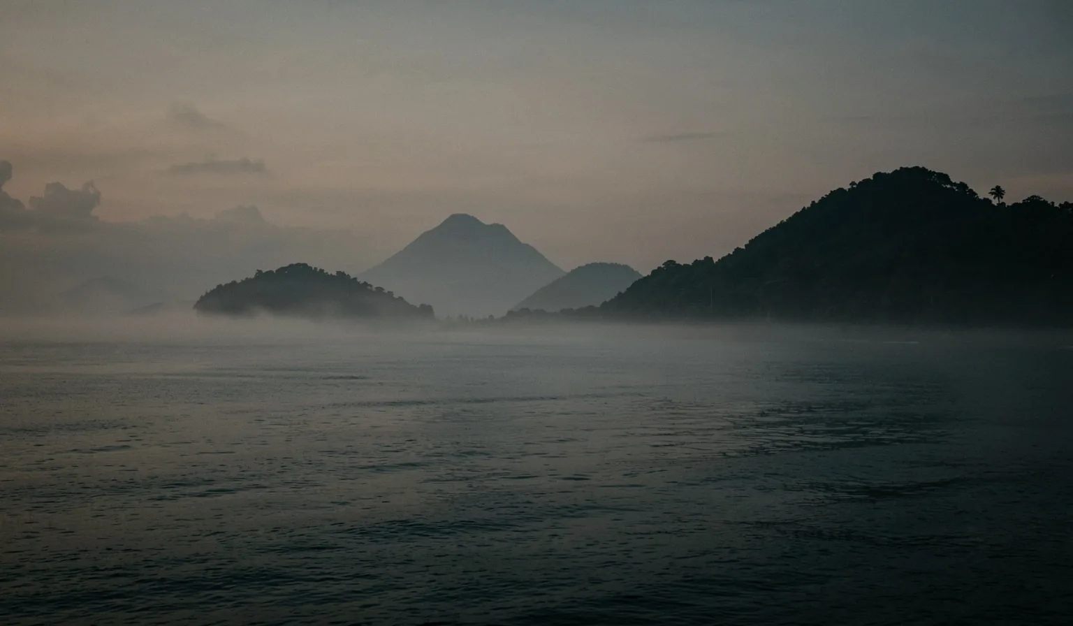Indonesian coastal landscape at dawn